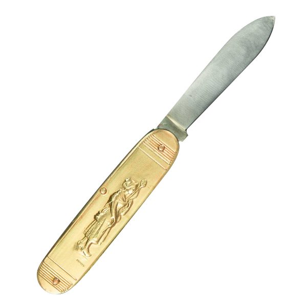 COUTEAU COURSOLLE MOYEN BINIOU FILEUSE 1 PIECE  MANCHE LAITON - 218 – Image 2