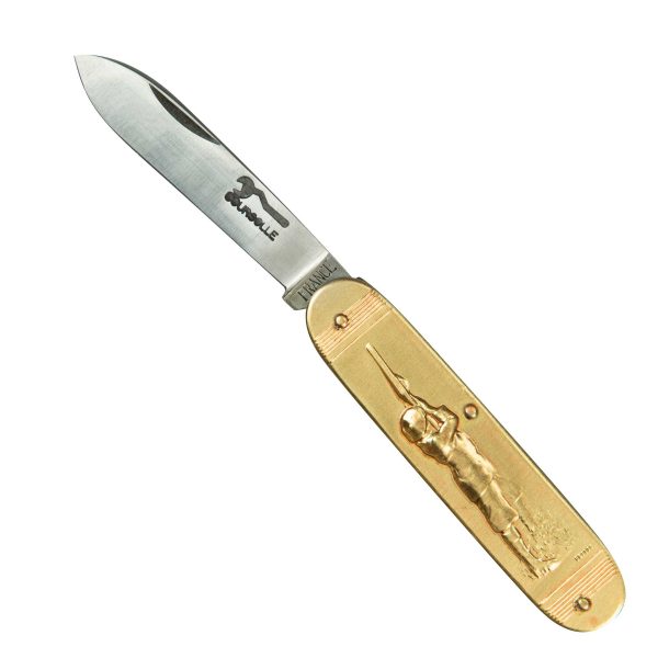 COUTEAU COURSOLLE MOYEN CHASSEUR CHIEN 1 PIECE  MANCHE LAITON -218