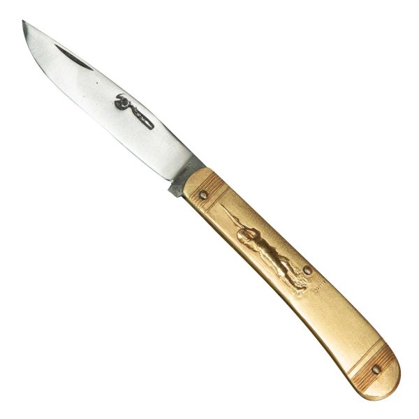 COUTEAU COURSOLLE YATAGAN MOYEN CHASSEUR FILEUSE 1  PIECE MANCHE LAITON - 260Y