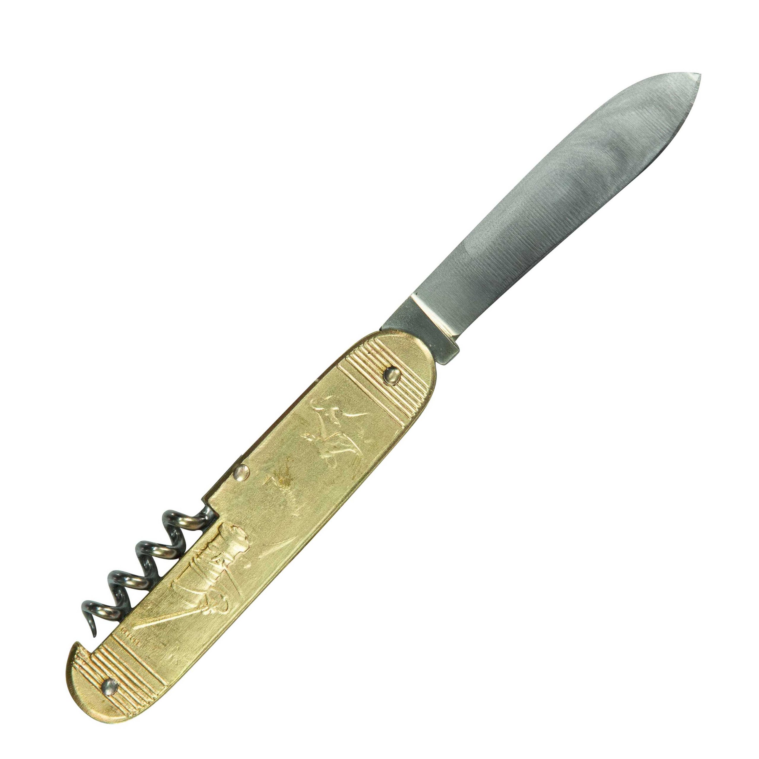 COUTEAU COURSOLLE MOYEN  PÉCHEUR  BRETON QUAI 2  PIÈCES  TIRE-BOUCHON  MANCHE LAITON - 203 – Image 2