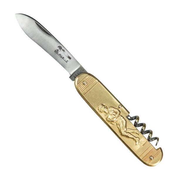 COUTEAU COURSOLLE MOYEN RUGBYMAN TENNISMAN 2  PIÈCES  TIRE-BOUCHON  MANCHE LAITON - 203