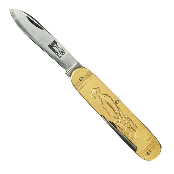 COUTEAU COURSOLLE MOYEN PÊCHEUR QUAI 2  PIÈCES  POINÇON  MANCHE LAITON - 222