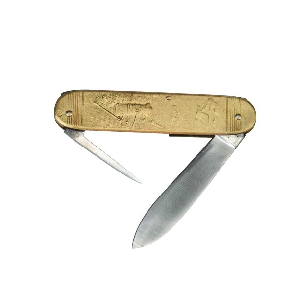 COUTEAU COURSOLLE MOYEN PÊCHEUR QUAI 2  PIÈCES  POINÇON  MANCHE LAITON - 222 – Image 3