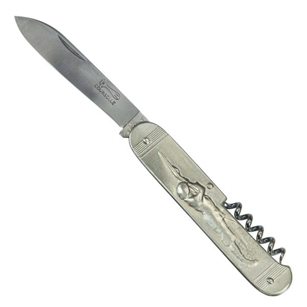 COUTEAU COURSOLLE  GRAND CHASSEUR CHIEN 2  PIÈCES  TIRE-BOUCHON  MANCHE MAILLECHORT - 249M