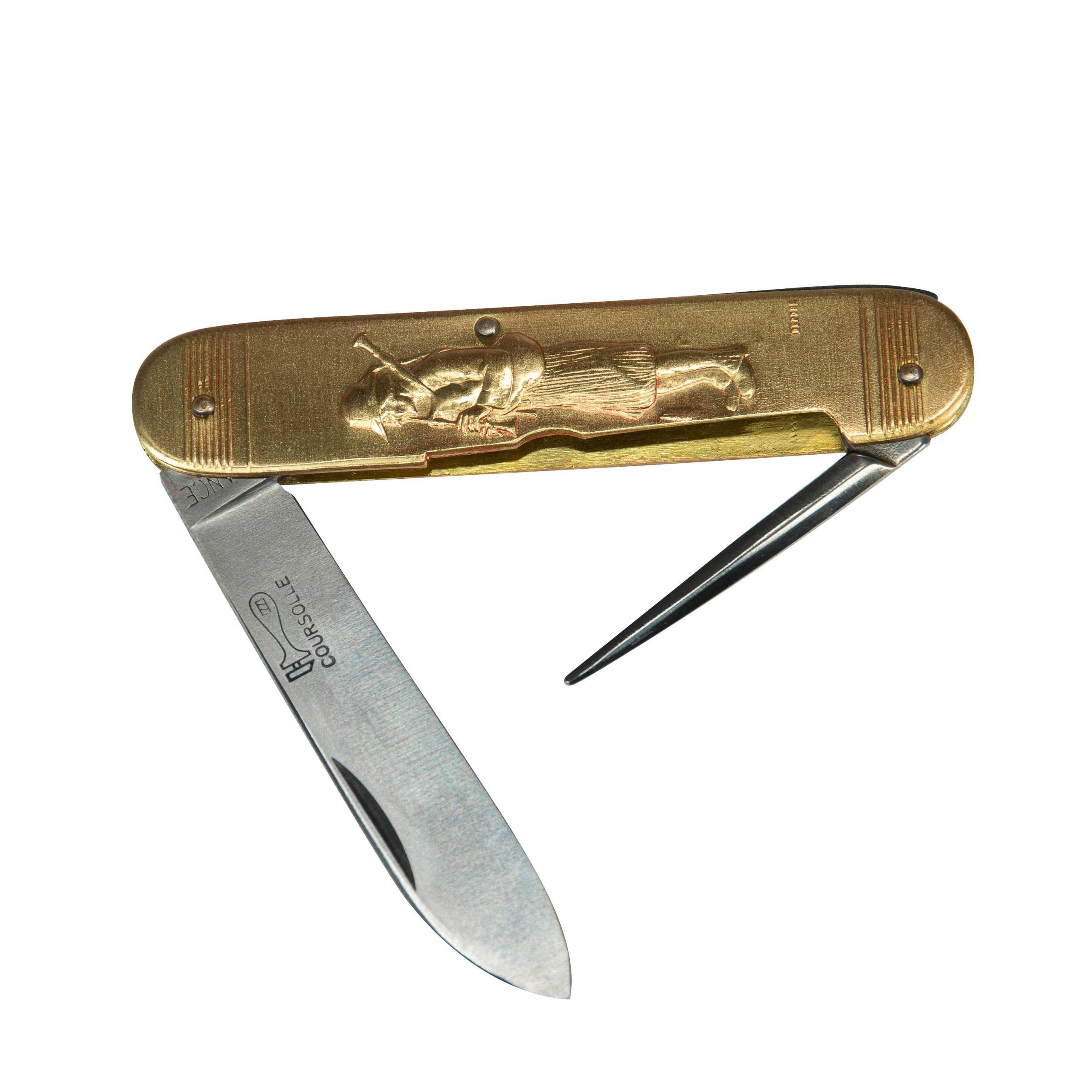 COUTEAU COURSOLLE  GRAND BINIOU TRICOTEUSE 2  PIÈCES  POINÇON  MANCHE LAITON - 251 – Image 2