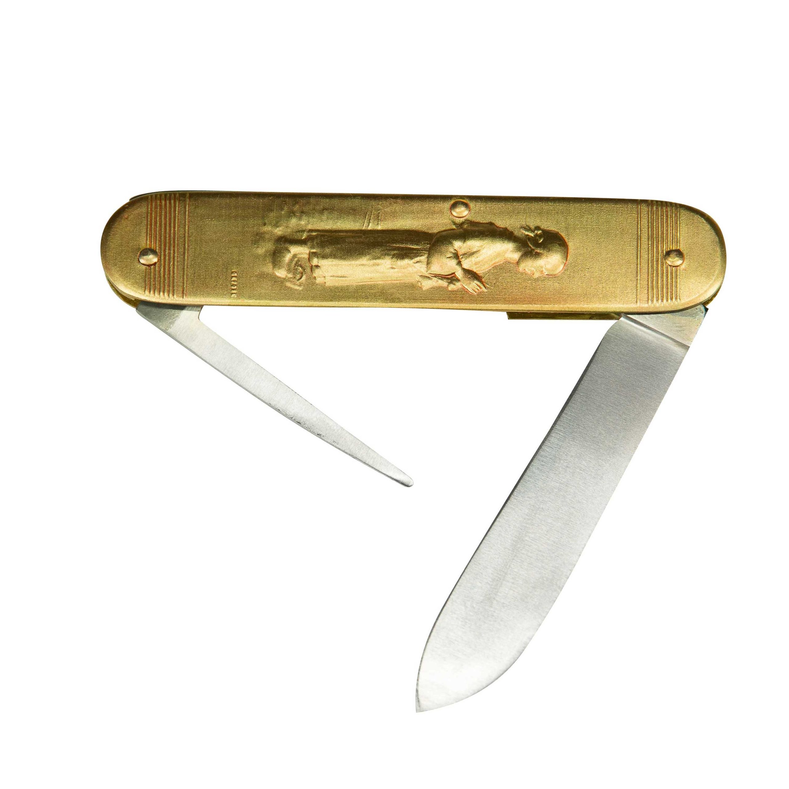 COUTEAU COURSOLLE  GRAND BINIOU TRICOTEUSE 2  PIÈCES  POINÇON  MANCHE LAITON - 251 – Image 3