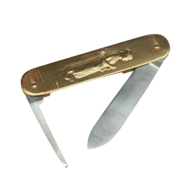 COUTEAU COURSOLLE GRAND CHASSEUR TRICOTEUSE 2  PIÈCES  POINÇON  MANCHE LAITON - 251 – Image 3