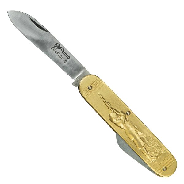 COUTEAU COURSOLLE GRAND CHASSEUR FILEUSE 2  PIÈCES  SERPETTE MANCHE LAITON - 259