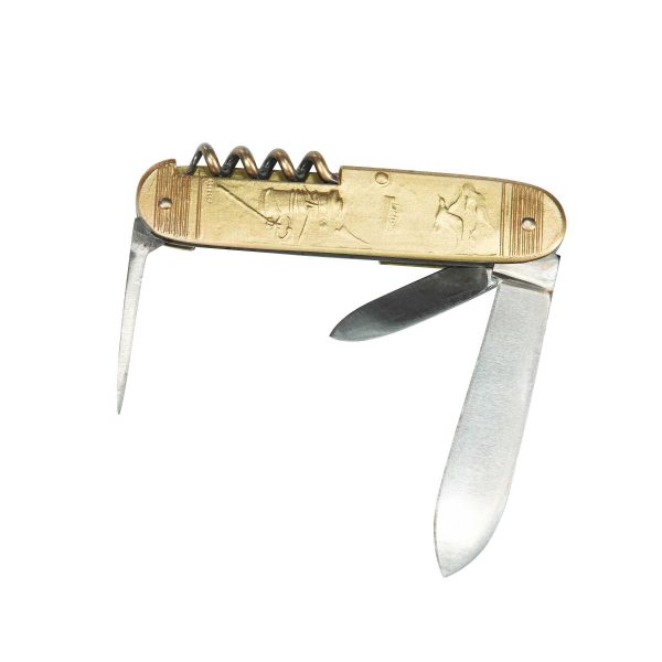 COUTEAU COURSOLLE MOYEN  PECHEUR BRETON QUAI 4  PIÈCES  TIRE-BOUCHON POINÇON CANIF  MANCHE LAITON - 214 – Image 3