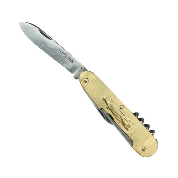COUTEAU COURSOLLE PETIT BERGER MOUTONS  4  PIÈCES  TIRE-BOUCHON POINÇON CANIF  MANCHE LAITON - 235