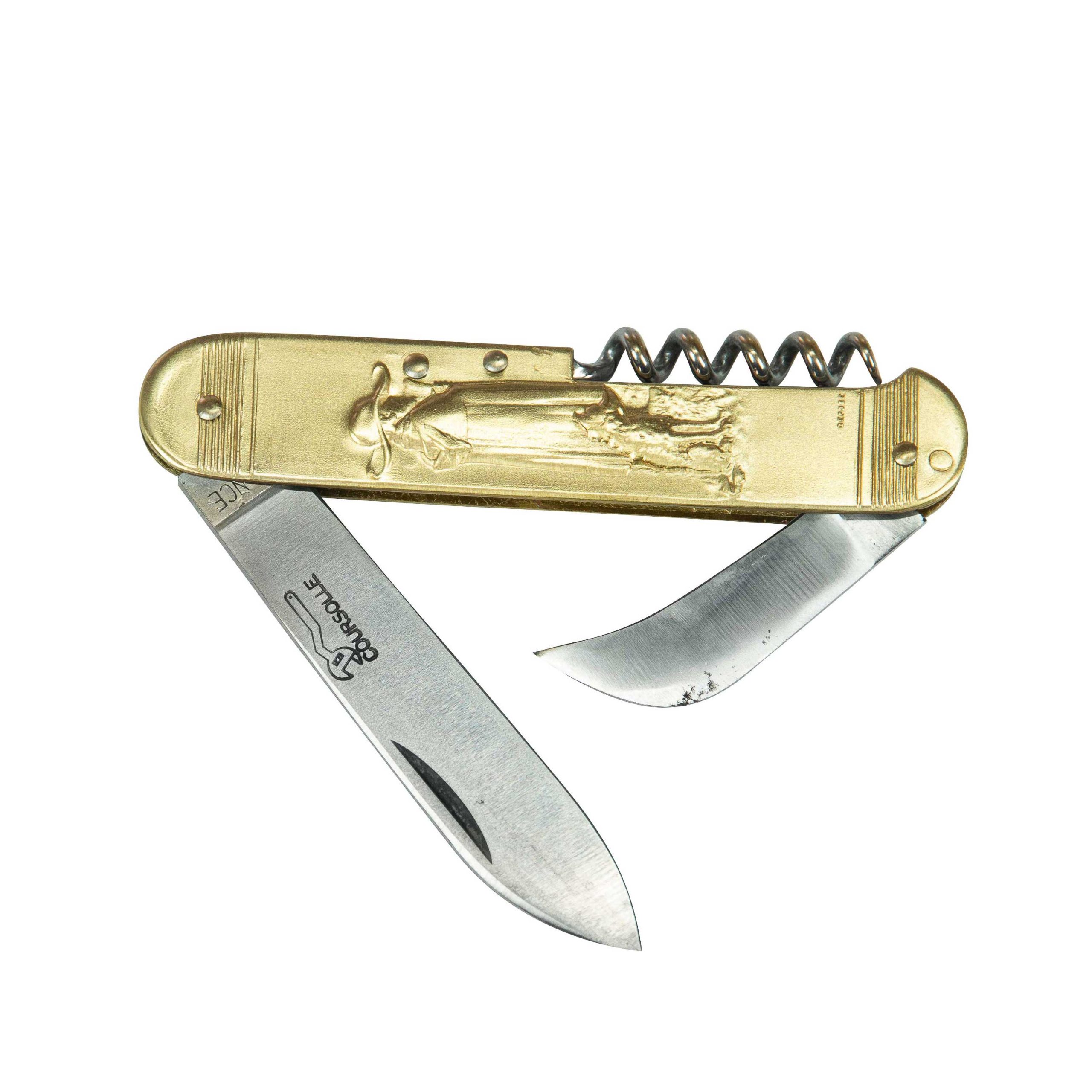 COUTEAU COURSOLLE GRAND BERGER MOUTONS 3  PIÈCES  TIRE-BOUCHON SERPETTE  MANCHE LAITON - 277 – Image 2