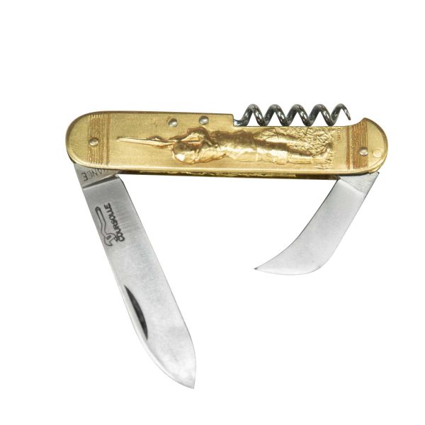 COUTEAU COURSOLLE GRAND CHASSEUR  CHIEN 3  PIÈCES  TIRE-BOUCHON SERPETTE  MANCHE LAITON - 277 – Image 2