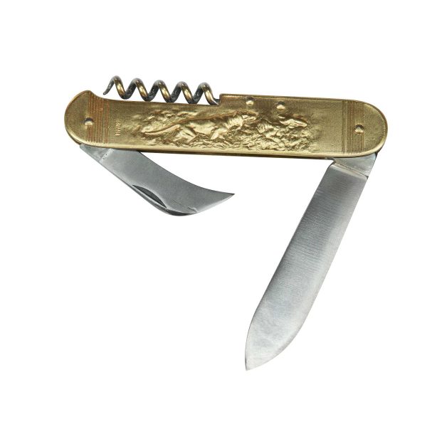 COUTEAU COURSOLLE GRAND CHASSEUR  CHIEN 3  PIÈCES  TIRE-BOUCHON SERPETTE  MANCHE LAITON - 277 – Image 3