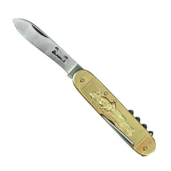 COUTEAU COURSOLLE MOYEN BINIOU FILEUSE 3  PIÈCES  TIRE-BOUCHON POINÇON  MANCHE LAITON - 283