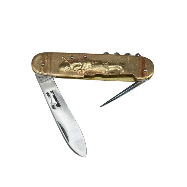 COUTEAU COURSOLLE MOYEN BINIOU FILEUSE 3  PIÈCES  TIRE-BOUCHON POINÇON  MANCHE LAITON - 283 – Image 2
