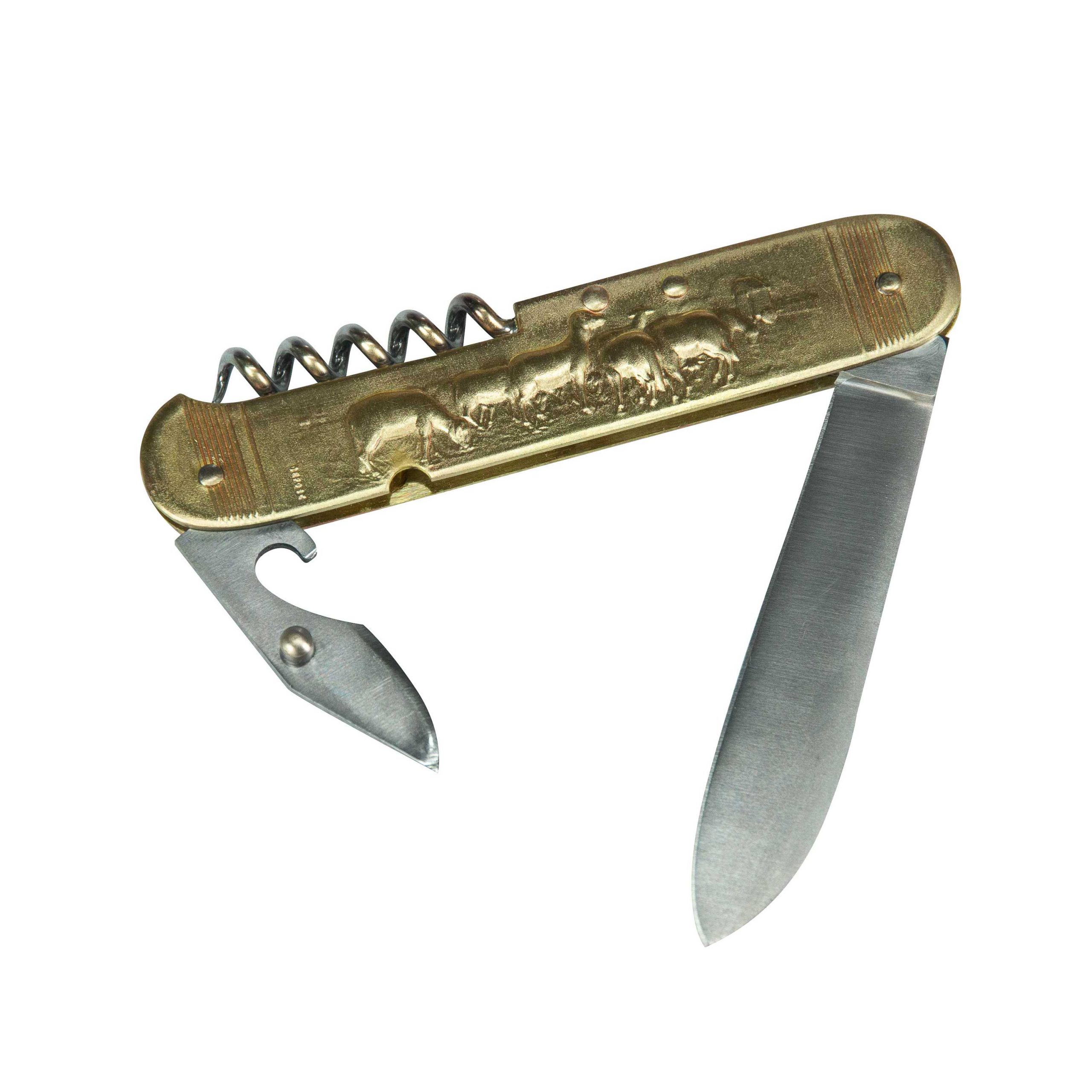 COUTEAU COURSOLLE GRAND BERGER MOUTONS 3 PIÈCES TIRE-BOUCHON OUVRE-BOITE MANCHE LAITON - 289 – Image 3