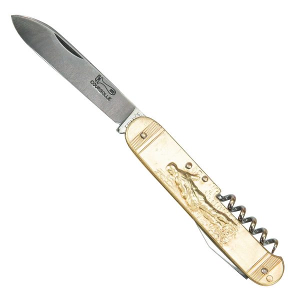 COUTEAU COURSOLLE GRAND SEMEUR  FAUCHEUR 3  PIÈCES  OUVRE-BOITE TIRE BOUCHON  MANCHE LAITON - 289