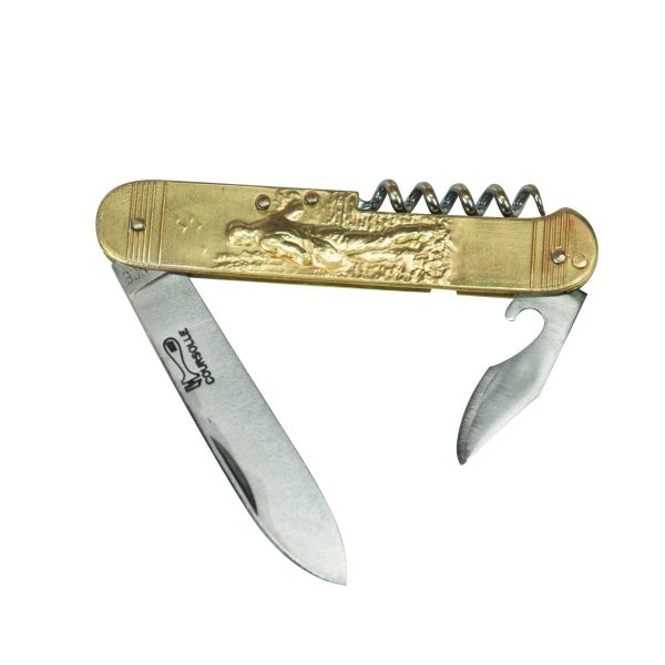 COUTEAU COURSOLLE GRAND SEMEUR  FAUCHEUR 3  PIÈCES  OUVRE-BOITE TIRE BOUCHON  MANCHE LAITON - 289 – Image 3