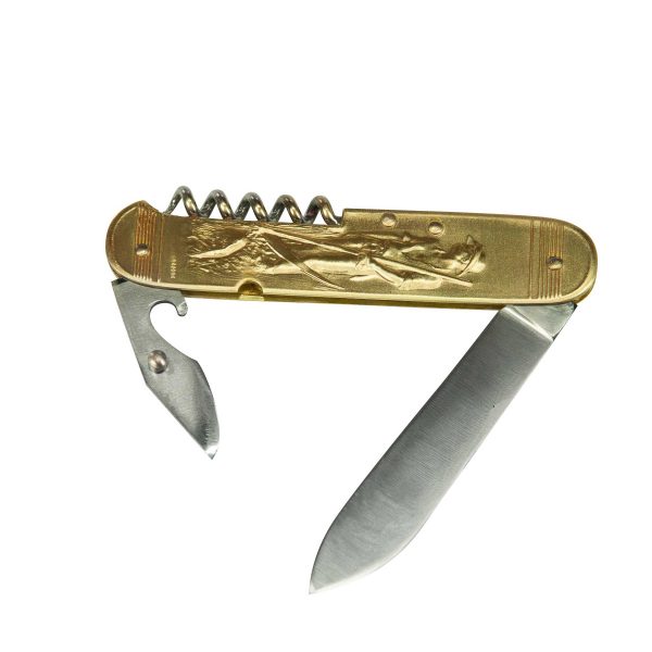 COUTEAU COURSOLLE GRAND SEMEUR  FAUCHEUR 3  PIÈCES  OUVRE-BOITE TIRE BOUCHON  MANCHE LAITON - 289 – Image 2