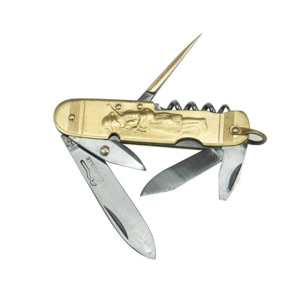 COUTEAU COURSOLLE MOYEN JOUEUR DE BINIOU FILEUSE 6  PIÈCES  TIRE-BOUCHON POINÇON OUVRE-BOITE CANIF TOURNEVIS  MANCHE LAITON - 205 – Image 2