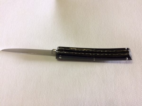 COUTEAU  THIERS RESINE  NOIR INCLUSION CHASSEUR LAITON LAME INOX-9512 RCH – Image 4