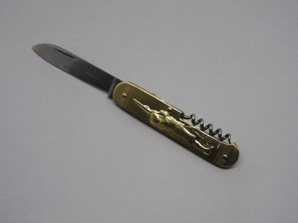 COUTEAU COURSOLLE GRAND CHASSEUR CHIEN 2  PIÈCES  TIRE-BOUCHON  MANCHE LAITON - 249