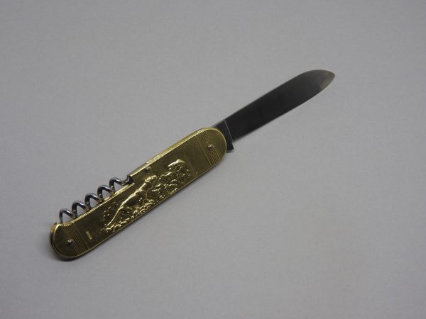 COUTEAU COURSOLLE GRAND CHASSEUR CHIEN 2  PIÈCES  TIRE-BOUCHON  MANCHE LAITON - 249 – Image 2