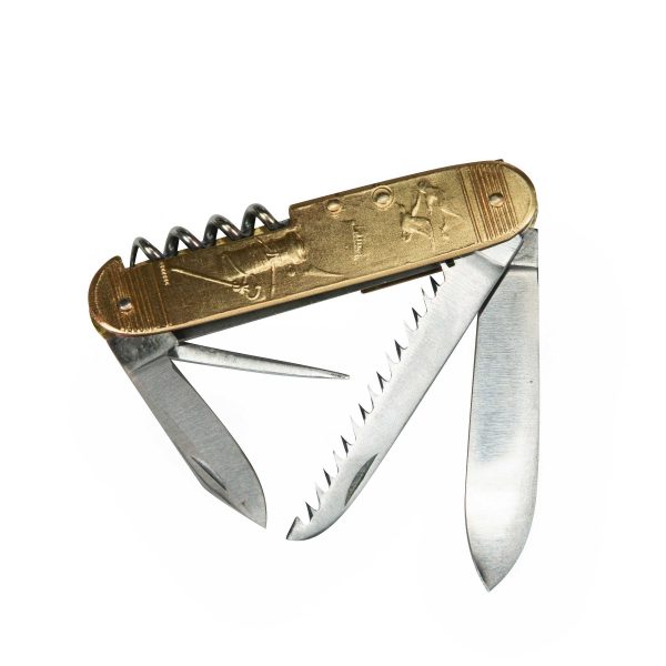 COUTEAU COURSOLLE MOYEN PECHEUR BRETON PORT BRETON 5  PIÈCES  TIRE-BOUCHON POINÇON SCIE CANIF  MANCHE LAITON - 244 – Image 3
