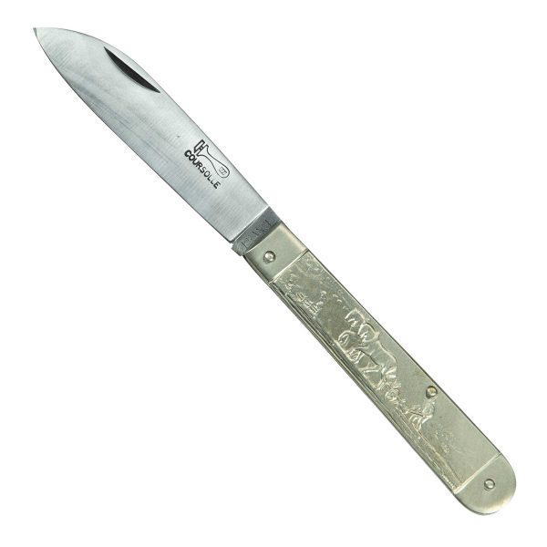 COUTEAU COURSOLLE GRAND LABOUREUR CHARRETIER 1 PIECE MANCHE MAILLECHORT - 294 M