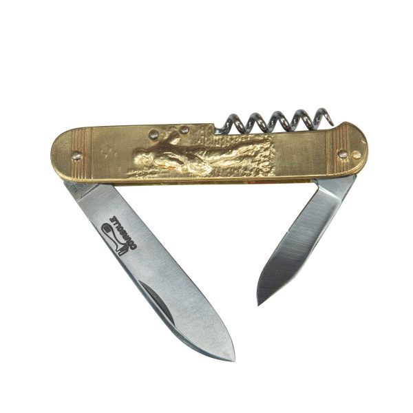 COUTEAU COURSOLLE GRAND SEMEUR 3  PIÈCES  TIRE-BOUCHON CANIF  MANCHE LAITON - 248 – Image 2