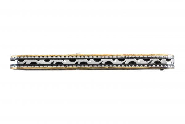 COUTEAU COURSOLLE PRESTIGE COLLECTION UNIQUE CHASSEUR TRICOTEUSE 1 PIECE MANCHE LAITON BRONZE- 252P – Image 2