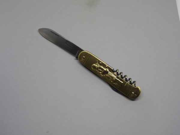 COUTEAU COURSOLLE GRAND BINIOU FILEUSE 3  PIÈCES  TIRE-BOUCHON OUVRE-BOITE  MANCHE LAITON - 289