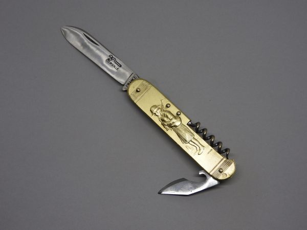 COUTEAU COURSOLLE GRAND BINIOU FILEUSE 3  PIÈCES  TIRE-BOUCHON OUVRE-BOITE  MANCHE LAITON - 289 – Image 2