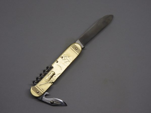 COUTEAU COURSOLLE GRAND PECHEUR BRETON 3  PIÈCES  TIRE-BOUCHON OUVRE-BOITE  MANCHE LAITON - 289 – Image 3