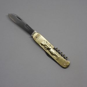 COUTEAU COURSOLLE GRAND JOUEUR DE BINIOU FILEUSE 3  PIÈCES  TIRE-BOUCHON CANIF  MANCHE LAITON - 248
