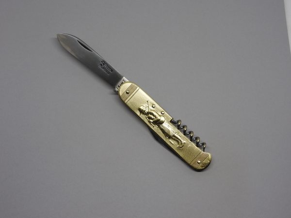 COUTEAU COURSOLLE GRAND JOUEUR DE BINIOU FILEUSE 3  PIÈCES  TIRE-BOUCHON CANIF  MANCHE LAITON - 248