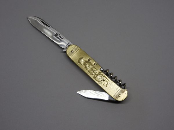 COUTEAU COURSOLLE GRAND PECHEUR BRETON 3  PIÈCES  TIRE-BOUCHON CANIF  MANCHE LAITON - 248 – Image 2