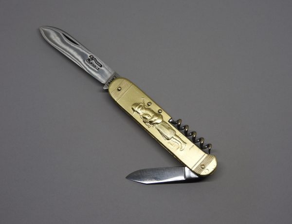 COUTEAU COURSOLLE GRAND JOUEUR DE BINIOU FILEUSE 3  PIÈCES  TIRE-BOUCHON CANIF  MANCHE LAITON - 248 – Image 2