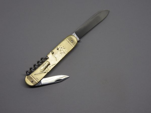 COUTEAU COURSOLLE GRAND PECHEUR BRETON 3  PIÈCES  TIRE-BOUCHON CANIF  MANCHE LAITON - 248 – Image 3