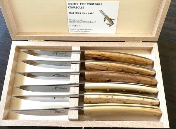 COUTEAU LE THIERS TABLE COFFRET DE 6 BOIS DIFFERENTS 9912THBOIS