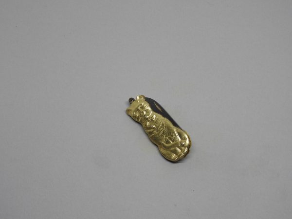 COUTEAU COURSOLLE BRELOQUE CHAT  NAVETTE 1  PIÈCE   SANS PORTE CLE  MANCHE LAITON - REF 102 – Image 2