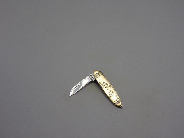 COUTEAU COURSOLLE BRELOQUE  PETITE  NAVETTE 1  PIÈCE   SANS PORTE CLE  MANCHE LAITON - REF 124 – Image 2