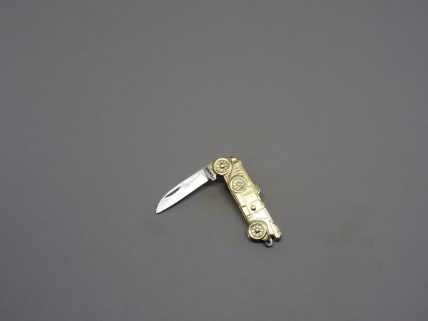 COUTEAU COURSOLLE BRELOQUE AUTO TACOT  NAVETTE 1  PIÈCE   SANS PORTE CLE  MANCHE LAITON - REF 101 – Image 3