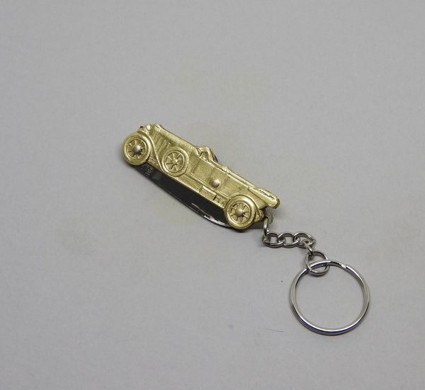 COUTEAU COURSOLLE BRELOQUE AUTO TACOT  1  PIÈCE   AVEC PORTE CLE  MANCHE LAITON - BRELOQUE REF 101