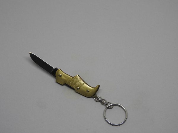 COUTEAU COURSOLLE BRELOQUE SABOT 1  PIÈCE   AVEC PORTE CLE  MANCHE LAITON - BRELOQUE REF 216 – Image 3
