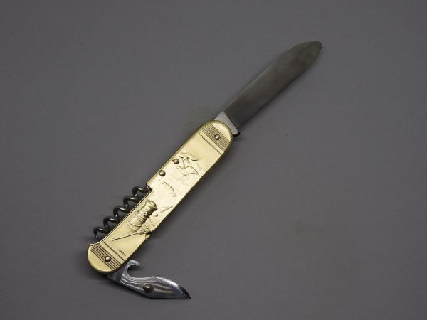 COUTEAU COURSOLLE GRAND MATELOT 3  PIÈCES  TIRE-BOUCHON OUVRE-BOITE  MANCHE LAITON - 289 – Image 6