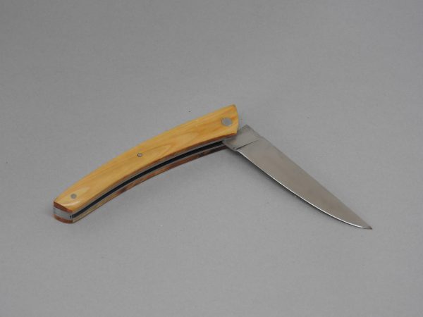COUTEAU THIERS PLEIN MANCHE BUIS 10 CM 1 PIECE  LAME INOX RESSORT  GUILLOCHE-9610 BUIS – Image 4