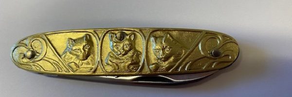 COUTEAU COURSOLLE PETITS CHATS 1 PIECE  MANCHE LAITON -151 – Image 4
