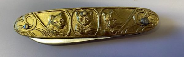 COUTEAU COURSOLLE PETITS CHATS 1 PIECE  MANCHE LAITON -151 – Image 5