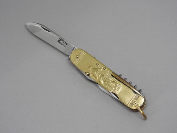 COUTEAU COURSOLLE GRAND SEMEUR FAUCHEUR 6  PIÈCES  TIRE-BOUCHON POINÇON OUVRE-BOITE CANIF TOURNEVIS  MANCHE LAITON - 247